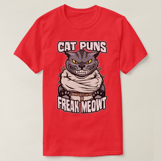 Camiseta El gato golpea a Freak Meowt Crazy Cat Lady Gracio (Diseño del anverso)