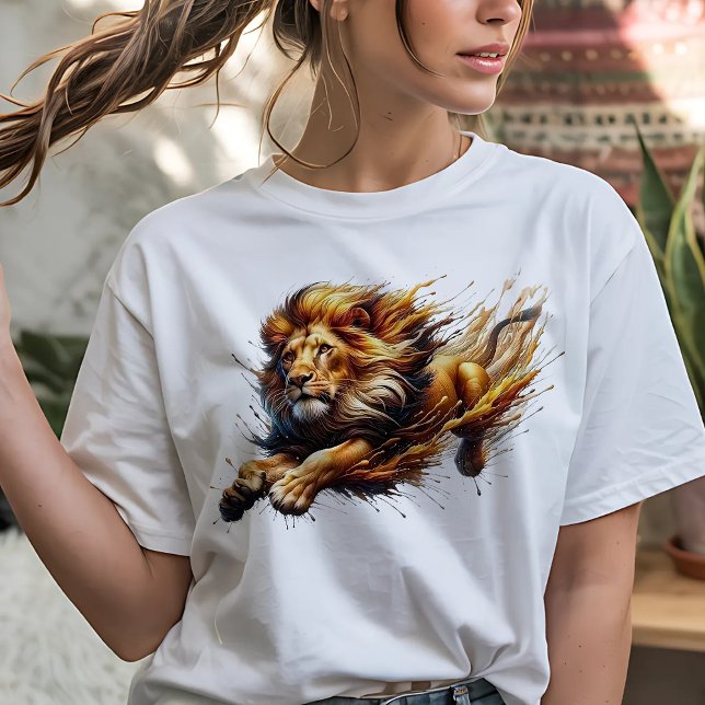 Camiseta El gato grande del león que salta (Subido por el creador)