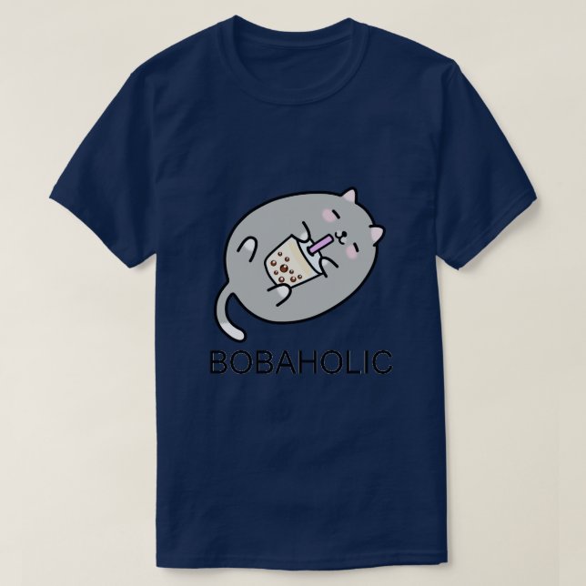 Camiseta El gato Gray Chubby Boba necesita más Boba 1 (Diseño del anverso)