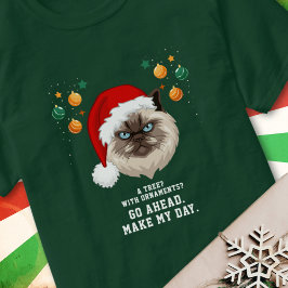 Camiseta El gato hace que mi día sea Navidades tontos