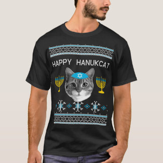 Camiseta El gato Hanukkah Tee feo feliz Hanukcat