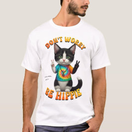 Camiseta El gato Hippie Boho Peace Groovy Personaliza al Pe