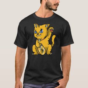 Camiseta El gato japonés de oro afortunado Maneki Neko 招 き 