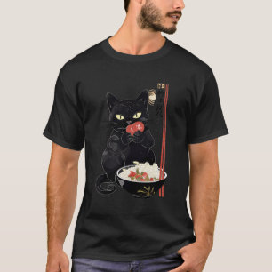 Camiseta El gato japonés vintage de Ramen Kawaii estilo ani