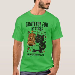 Camiseta El gato jefe "agradecido por mis pilas" divertido