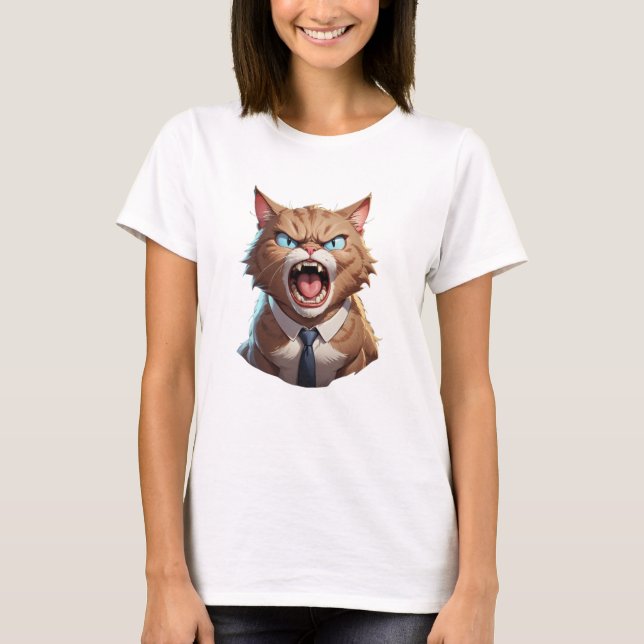 Camiseta El gato jefe enojado es lindo gato enojado (Anverso)