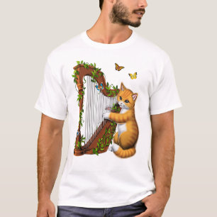 Camiseta El gato juega al arpa