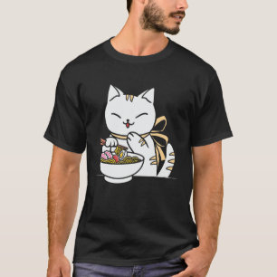 Camiseta El gato Kawaii Anime Tee de Ramen es gracioso