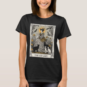 Camiseta El gato Lady Tarot Card El gato gótico vintage M