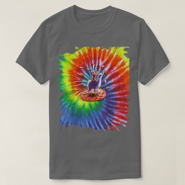 Camiseta El gato láser de la pizza montando la llamada tie  (Diseño del anverso)