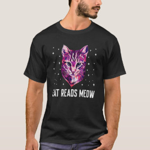Camiseta El gato lee un humor maullido gatito gatito Chiste