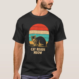 Camiseta El gato lee un humor maullido gatito gatito Chiste