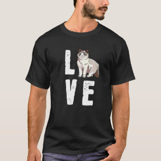 Camiseta El gato lindo de Ragdoll ama a mi Ragdoll 1