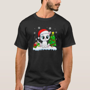 Camiseta El gato lindo Papá Noel Feliz Navidad Mujeres K
