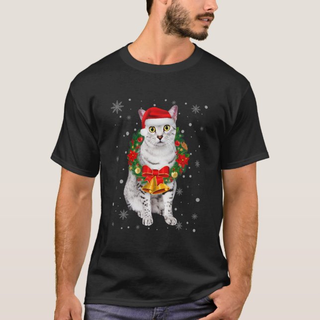 Camiseta El Gato Lover Curioso Egipcio Mau Tree Navidades L (Anverso)