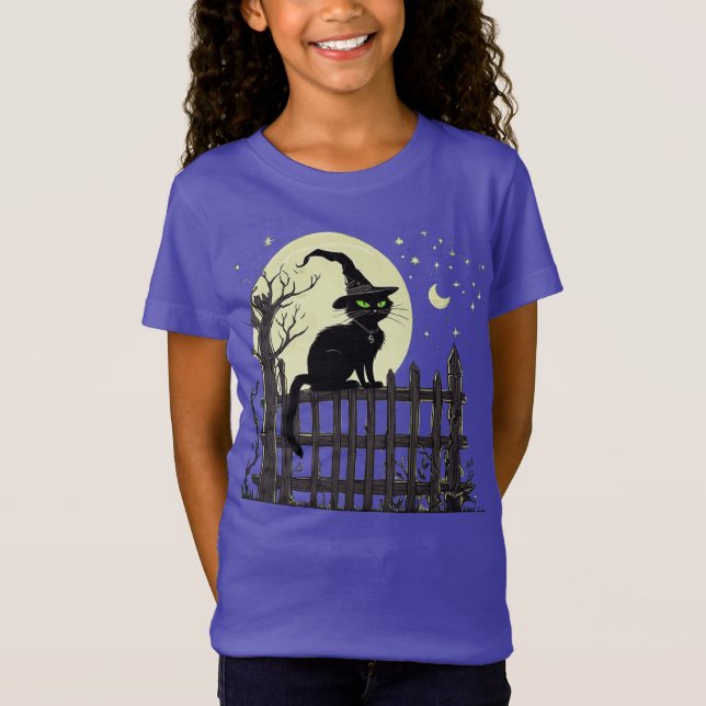 Camiseta El gato mágico bajo la luz de la luna (Anverso)