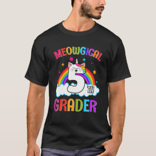 Camiseta El gato mágico Unicornio Arcoiris De Cinco Grados