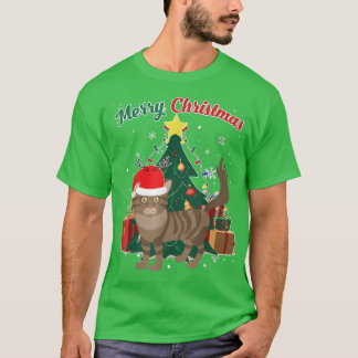 Camiseta El gato Mainon Cat Árbol de Navidad Nieve Falsa Na