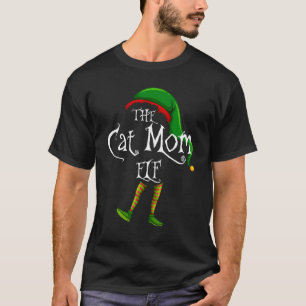 Camiseta El Gato Mamá Elfo Navidad Coincidente Familia Xmas
