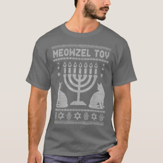 Camiseta El gato Meowzel Tov ama festividades judías feas H
