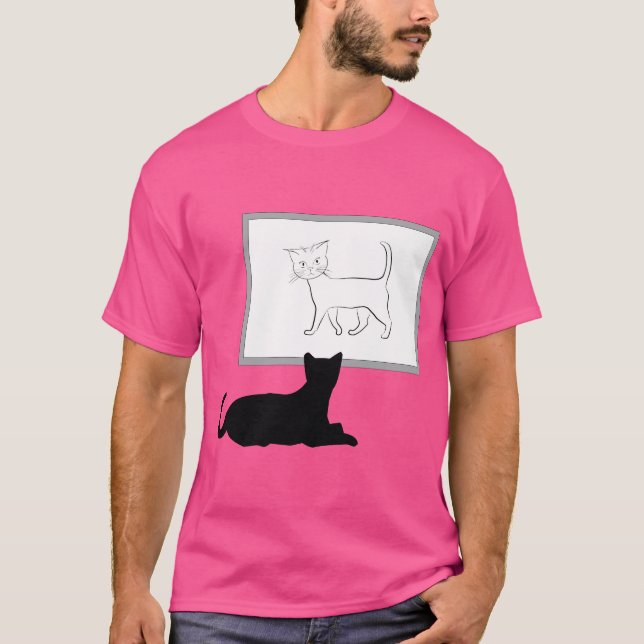 Camiseta El gato mira el arte del gato (Anverso)