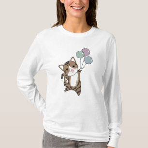 Camiseta El Gato Mosca Con Globos Para Los Gatos Más Dulces
