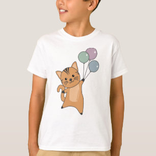 Camiseta El Gato Mosca Con Globos Para Los Gatos Más Dulces