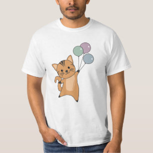 Camiseta El Gato Mosca Con Globos Para Los Gatos Más Dulces