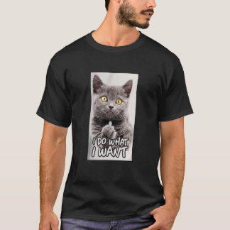 Camiseta el gato muestra el dedo medio Ich mach fue ich wil