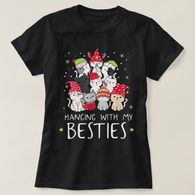 Camiseta El gato navidad ama el árbol de Navidad Kawaii el  (Diseño del anverso)