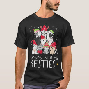 Camiseta El gato navidad ama el árbol de Navidad Kawaii el 