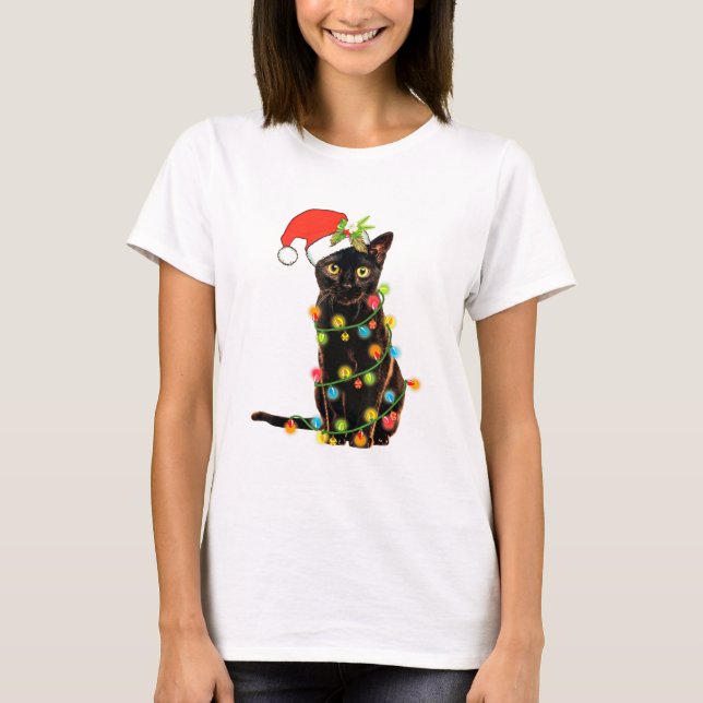 Camiseta El gato Navidad un divertido y confuso gato (Anverso)