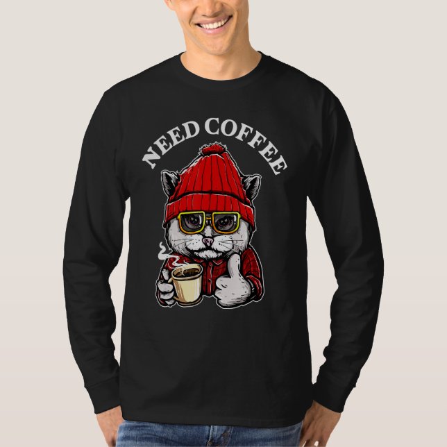 Camiseta El gato necesita café (Anverso)