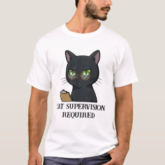 Camiseta El gato necesita supervisión divertida
