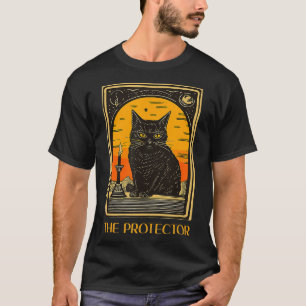 Camiseta El gato negro de Halloween Tarot el protector fort