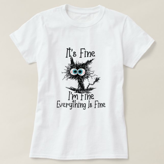 Camiseta El gato negro divertido de las mujeres es bueno to (Diseño del anverso)