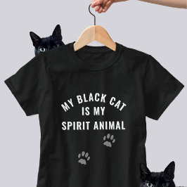 Camiseta El gato negro es mi lema cómico animal espiritual