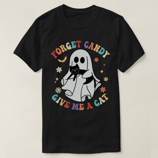 Camiseta El gato negro fantasma olvida el dulce dame un gat (Diseño del anverso)