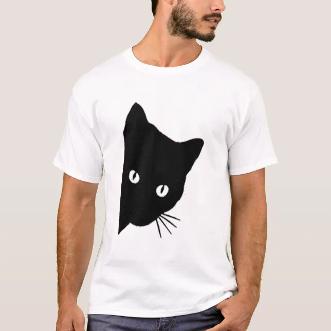 Camiseta El gato negro mira mira a Boo el gracioso amor a Zazzle.es