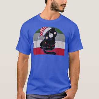 Camiseta El gato negro Papá Noel se enreda en Feliz Navidad