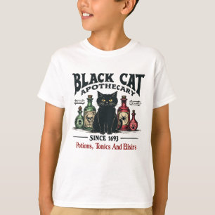 Camiseta El gato negro retro aterrador apothecary Wicca