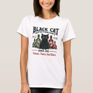 Camiseta El gato negro retro aterrador apothecary Wicca