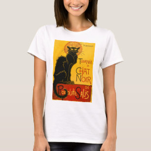 Camiseta El gato negro vintage Art Nouveau Chat Noir Steinl