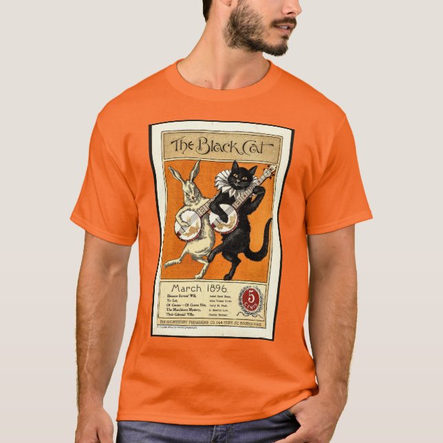 Camiseta El gato negro y el baile de la música vintage de l (Anverso)