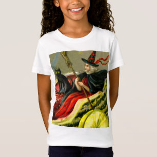 Camiseta El gato negro y la bruja de Halloween