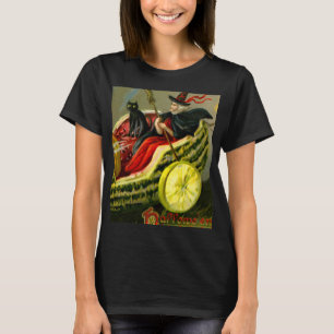 Camiseta El gato negro y la bruja de Halloween