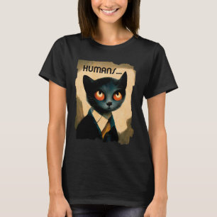 Camiseta El gato odia a los seres humanos Arte Gracioso P