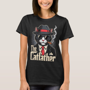 Camiseta El gato padre esmoquin gato papá feliz día del pad