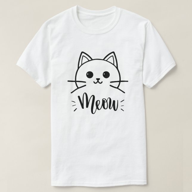 Camiseta El gato personalizado vectorial divertido. Imprimi (Diseño del anverso)