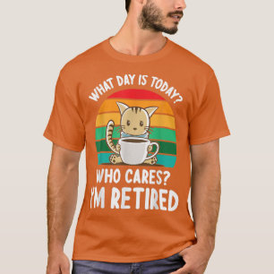 Camiseta El gato que bebe café ¿Qué día es hoy a quién le i